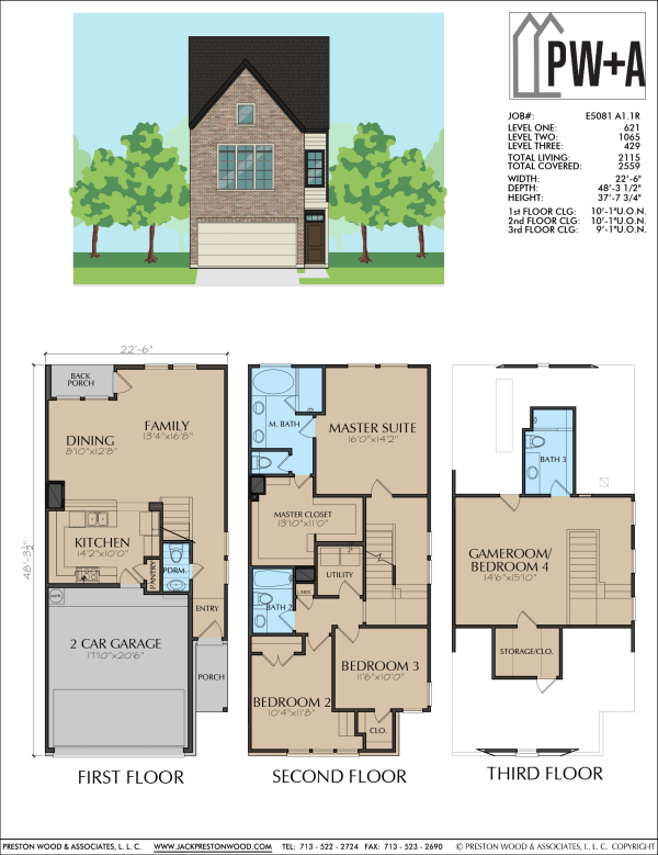 2 1/2 Story Home Plan E5081 A1.1