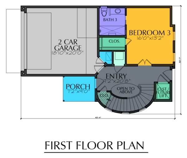 3 1/2 Story Home Plan E5111