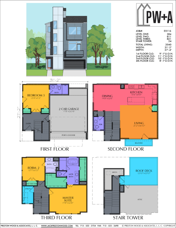 3 1/2 Story Home Plan E5116