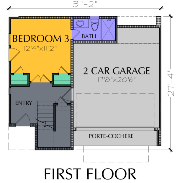 3 1/2 Story Home Plan E5116