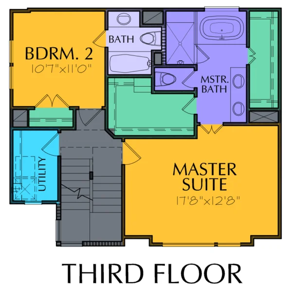 3 1/2 Story Home Plan E5116