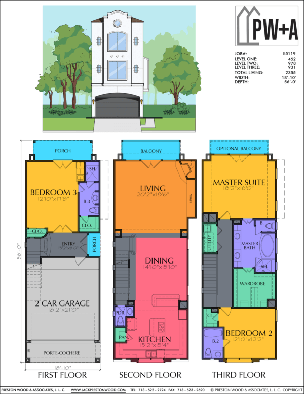 Three Story Home Plan E5119