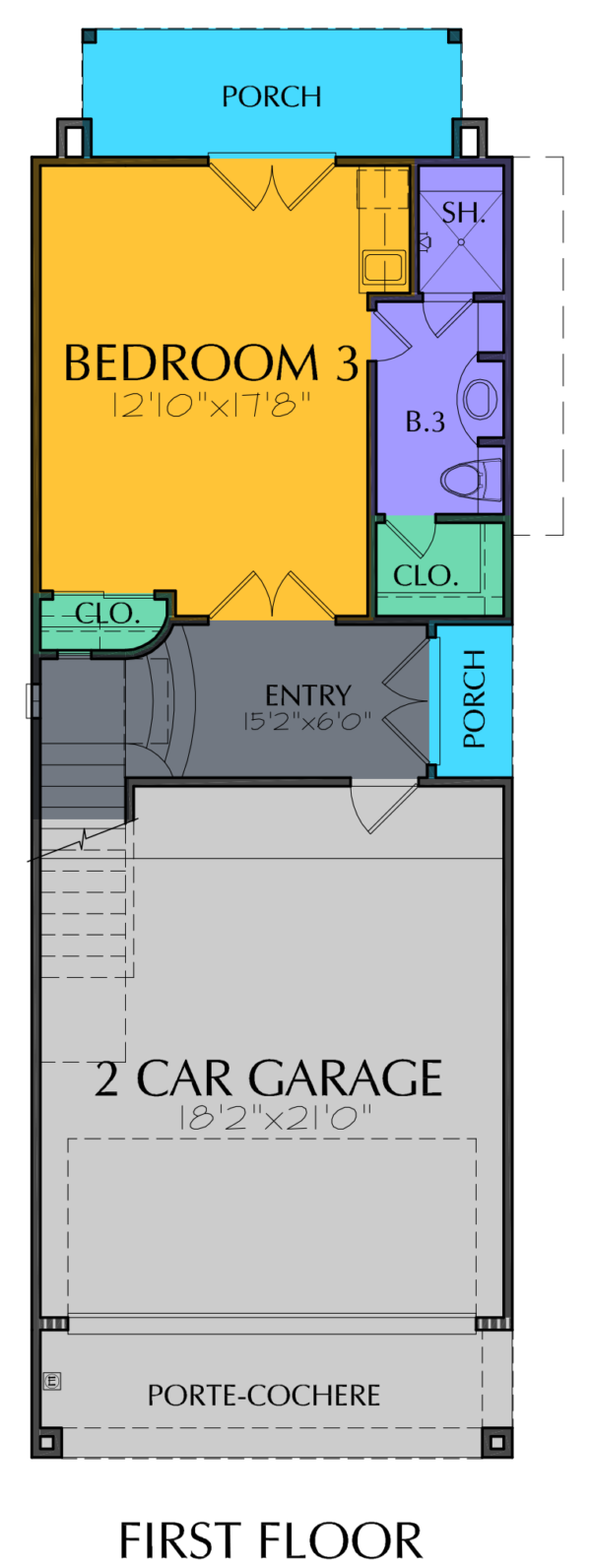 Three Story Home Plan E5119