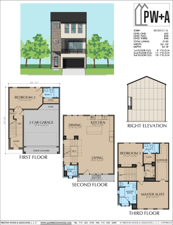 Three Story Home Plan E5125 C1
