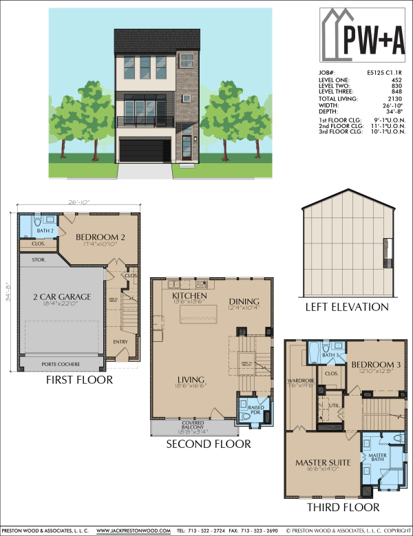 Three Story Home Plan E5125 C1