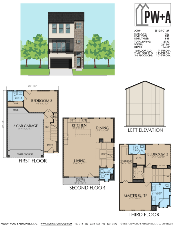 Three Story Home Plan E5125 C1
