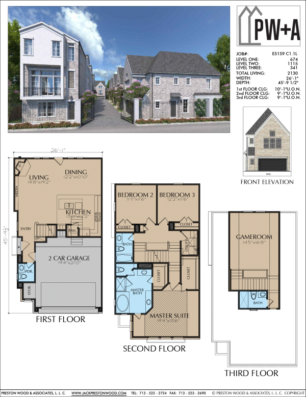 Three Story Home Plan E5159 C1