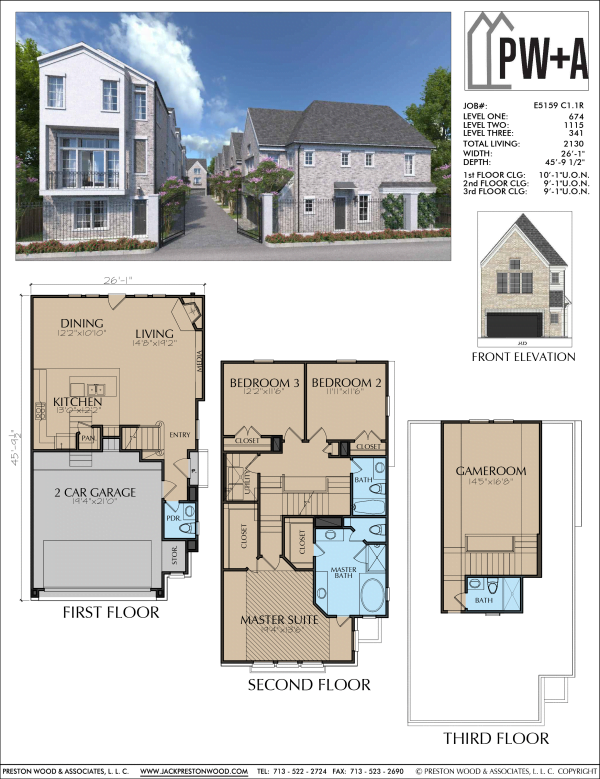 Three Story Home Plan E5159 C1