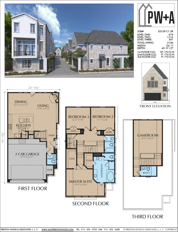 Three Story Home Plan E5159 C1