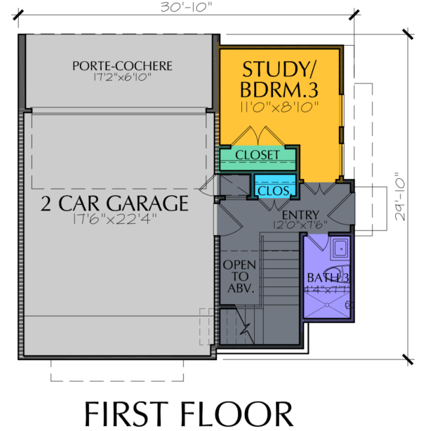 3 1/2 Story Home Plan E6012