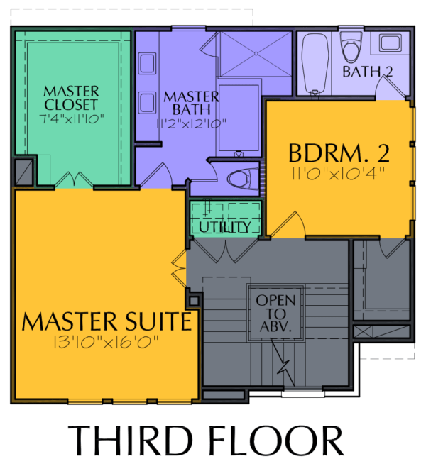 3 1/2 Story Home Plan E6012