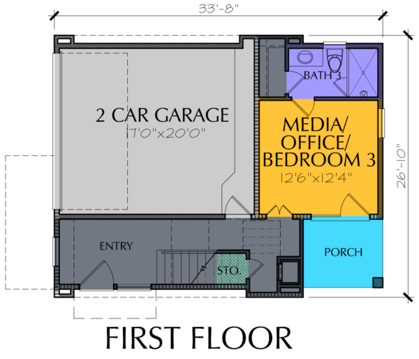 3 1/2 Story Home Plan E6043 A1
