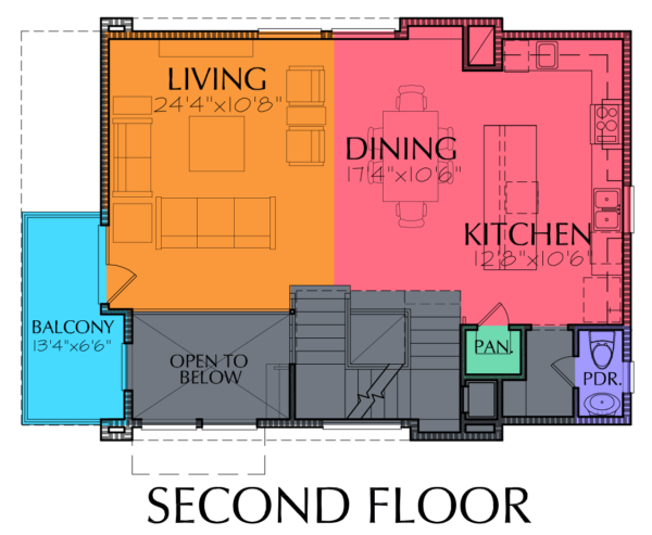 3 1/2 Story Home Plan E6043 A1