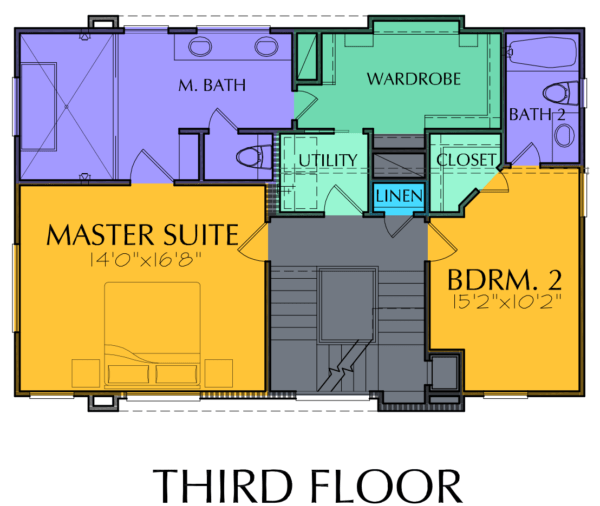 3 1/2 Story Home Plan E6043 A1