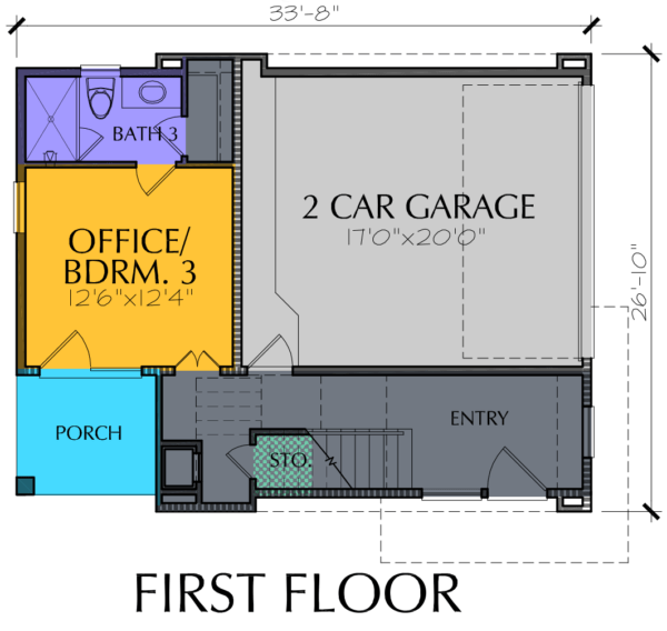 3 1/2 Story Home Plan E6043 A1