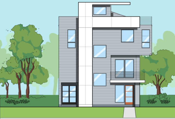 3 1/2 Story Home Plan E6043 A1