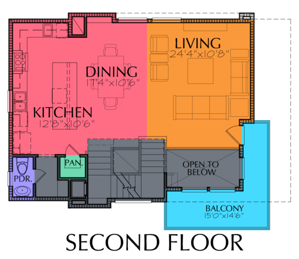 3 1/2 Story Home Plan E6043 A1