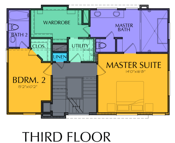 3 1/2 Story Home Plan E6043 A1