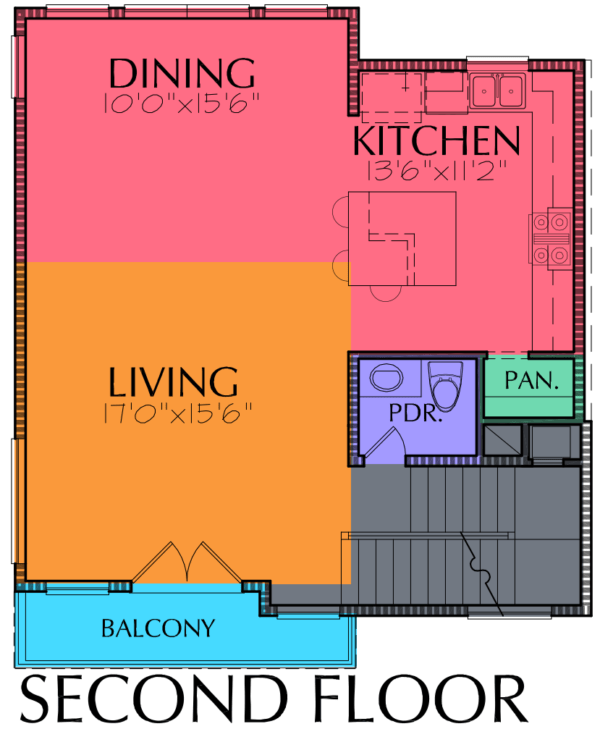 3 1/2 Story Home Plan E6043 B1.1L