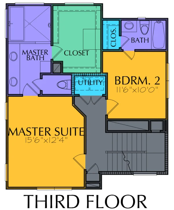 3 1/2 Story Home Plan E6043 B1.1L