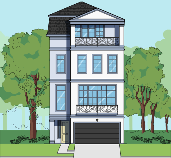 Four Story Home Plan E6045 A1.2