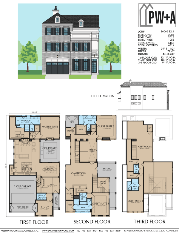 Three Story Home Plan E6066 B