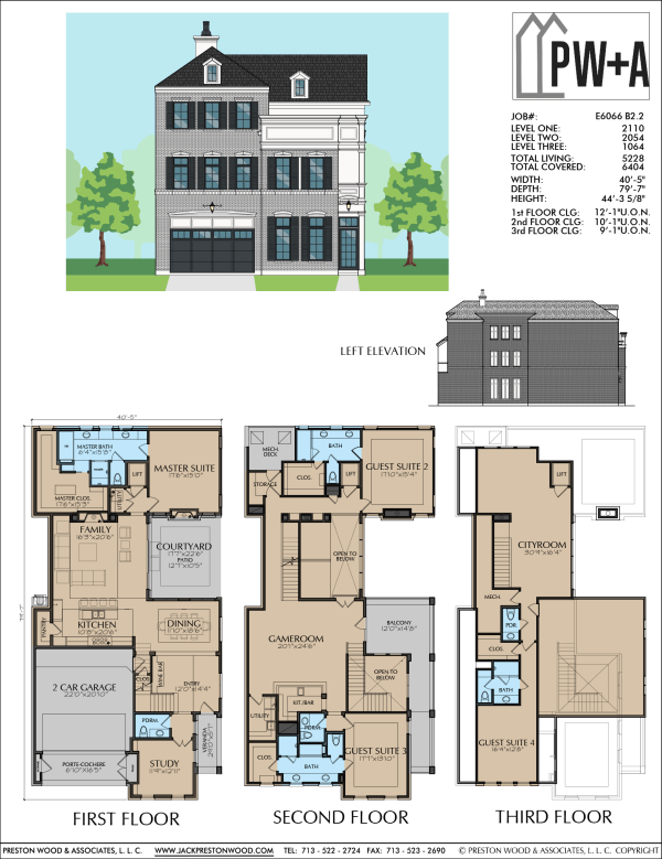 Three Story Home Plan E6066 B