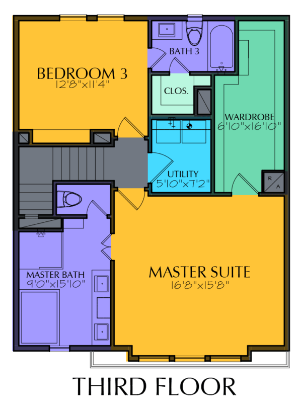 Three Story Home Plan E6137 A1