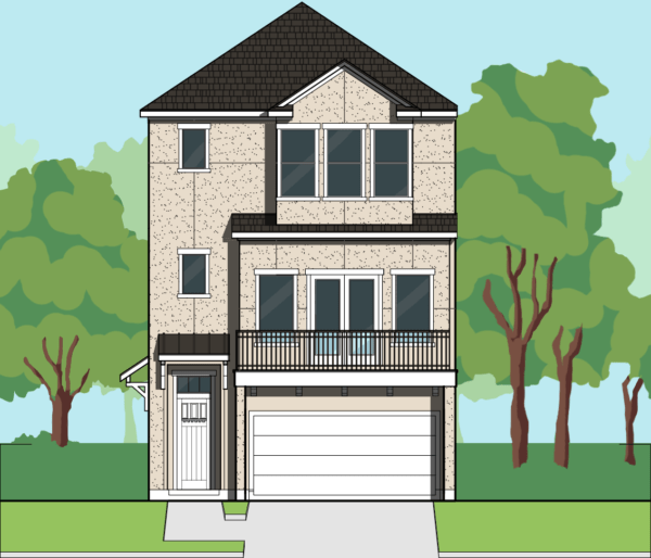 Three Story Home Plan E6137 A1