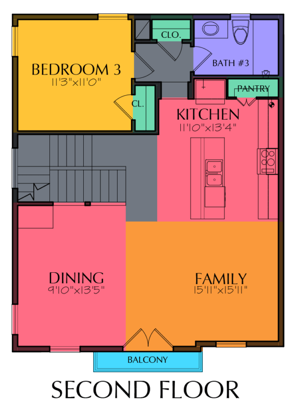 Three Story Home Plan E6137 B1.1