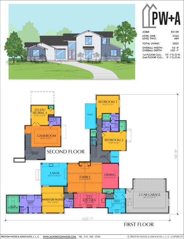 1 1/2 Story Home Plan E6158