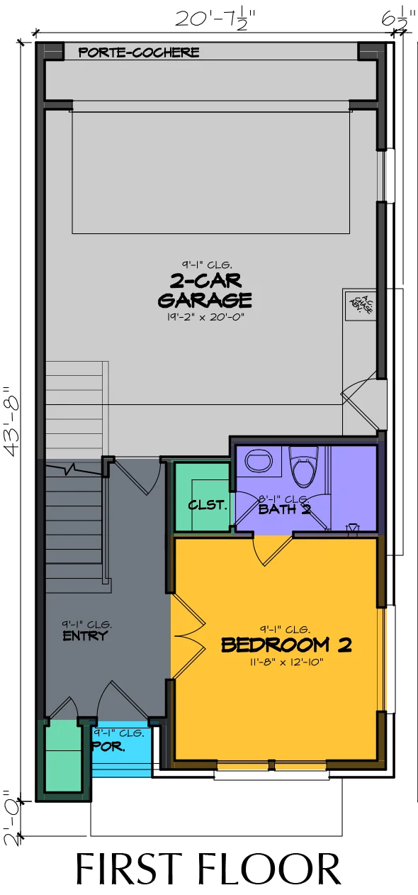 3 1/2 Story Home Plan E7012 A1.1