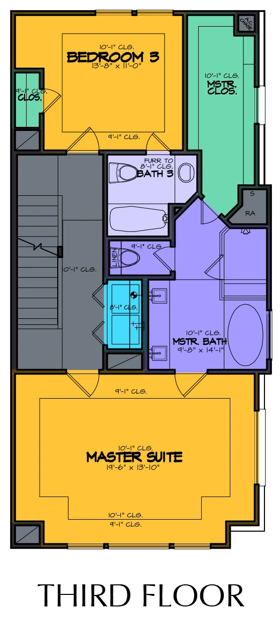 3 1/2 Story Home Plan E7012 A1.1