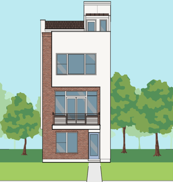 3 1/2 Story Home Plan E7012 A1.1