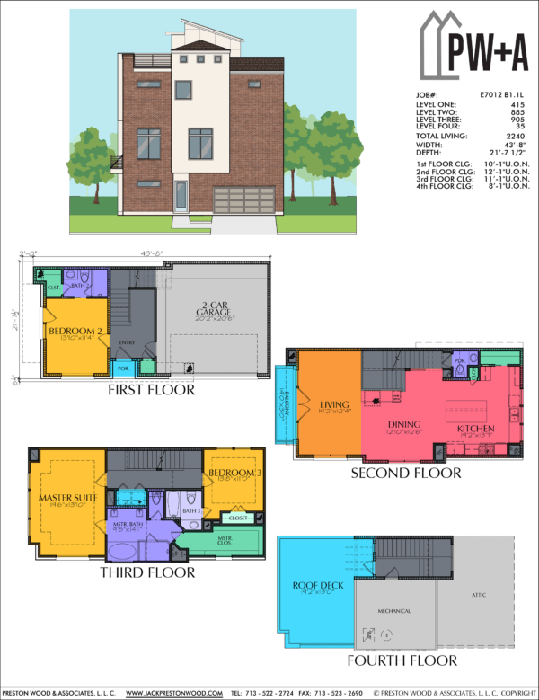 3 1/2 Story Home Plan E7012 B1.1