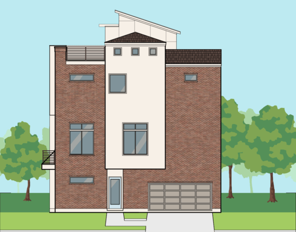 3 1/2 Story Home Plan E7012 B1.1