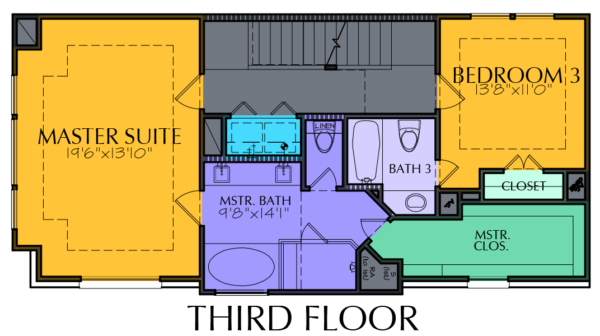 3 1/2 Story Home Plan E7012 B1.1