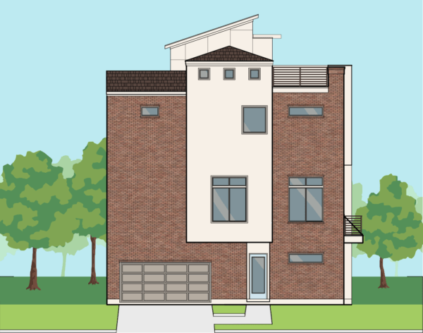 3 1/2 Story Home Plan E7012 B1.1