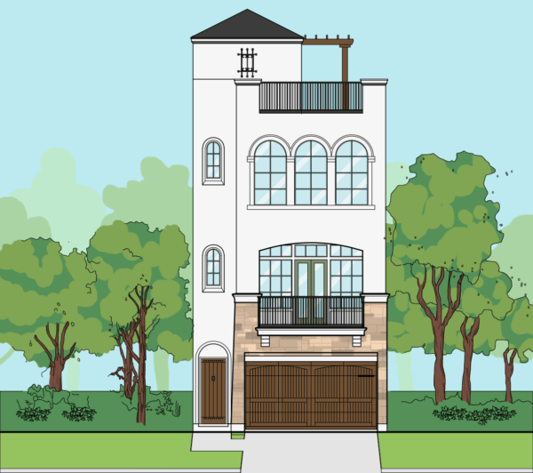 3 1/2 Story Home Plan E7021 A1