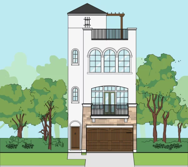 3 1/2 Story Home Plan E7021 A1