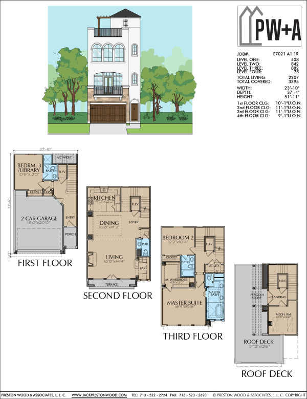 3 1/2 Story Home Plan E7021 A1