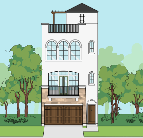 3 1/2 Story Home Plan E7021 A1