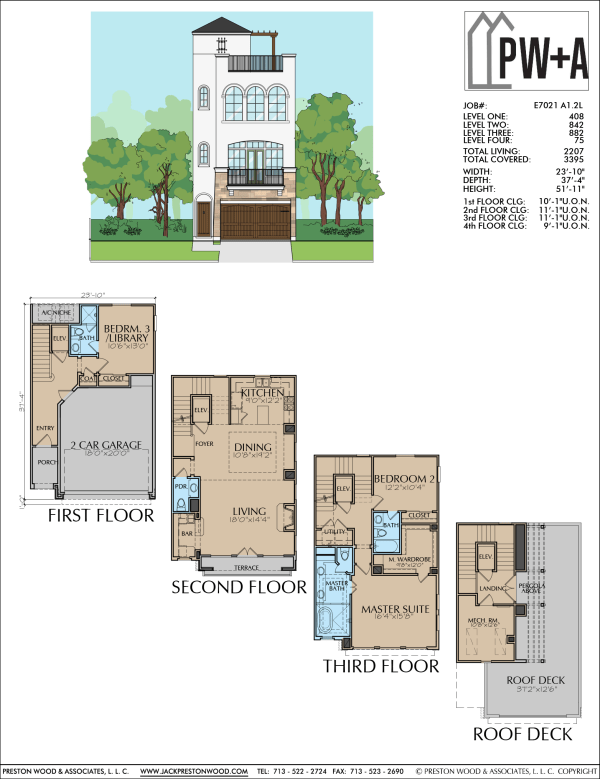 3 1/2 Story Home Plan E7021 A1