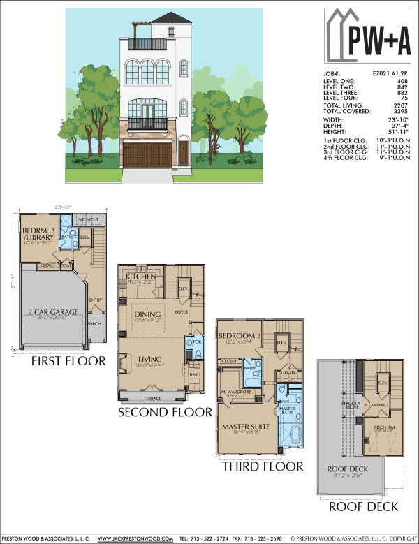 3 1/2 Story Home Plan E7021 A1