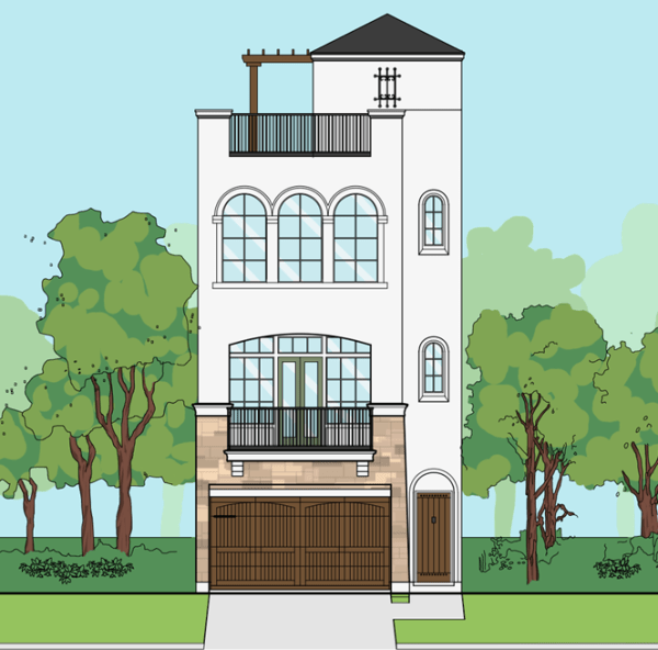 3 1/2 Story Home Plan E7021 A1
