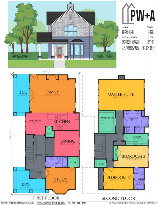 Two Story Home Plan E7036