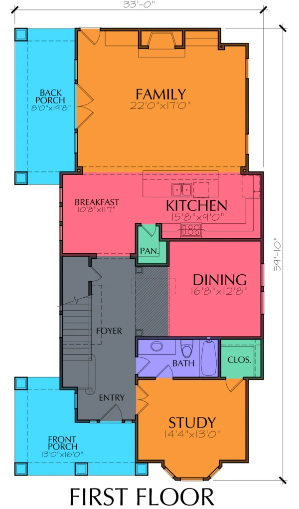 Two Story Home Plan E7036