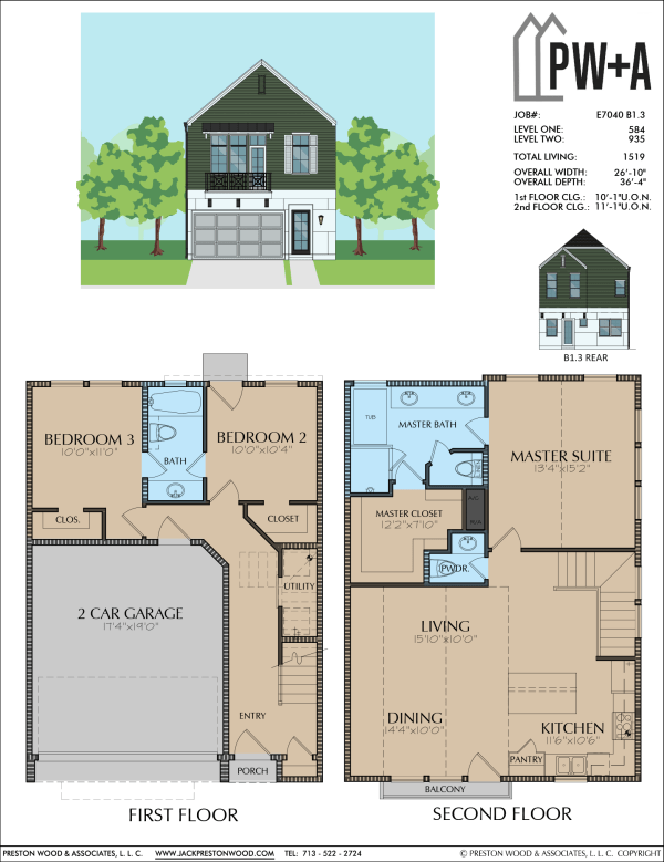 Two Story Home Plan E7040 B1