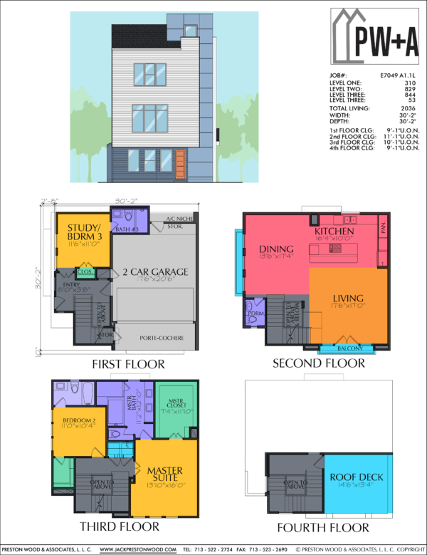 3 1/2 Story Home Plan E7049 A1