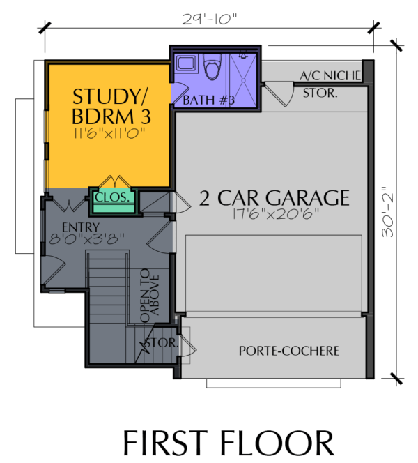 3 1/2 Story Home Plan E7049 A1